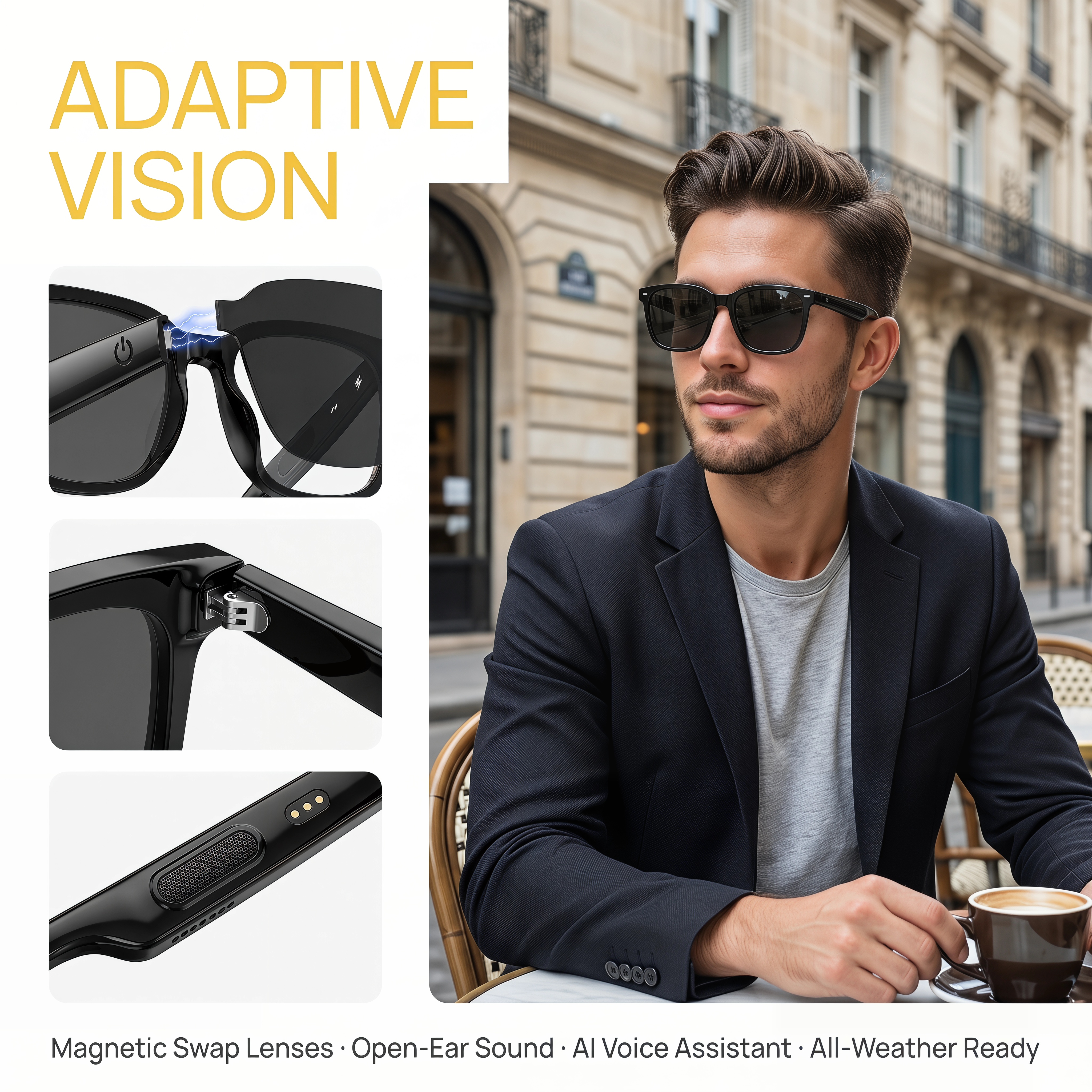 AI Open-Ear Bluetooth Glasses  - Outdoor Sport Is ulasan dan harga