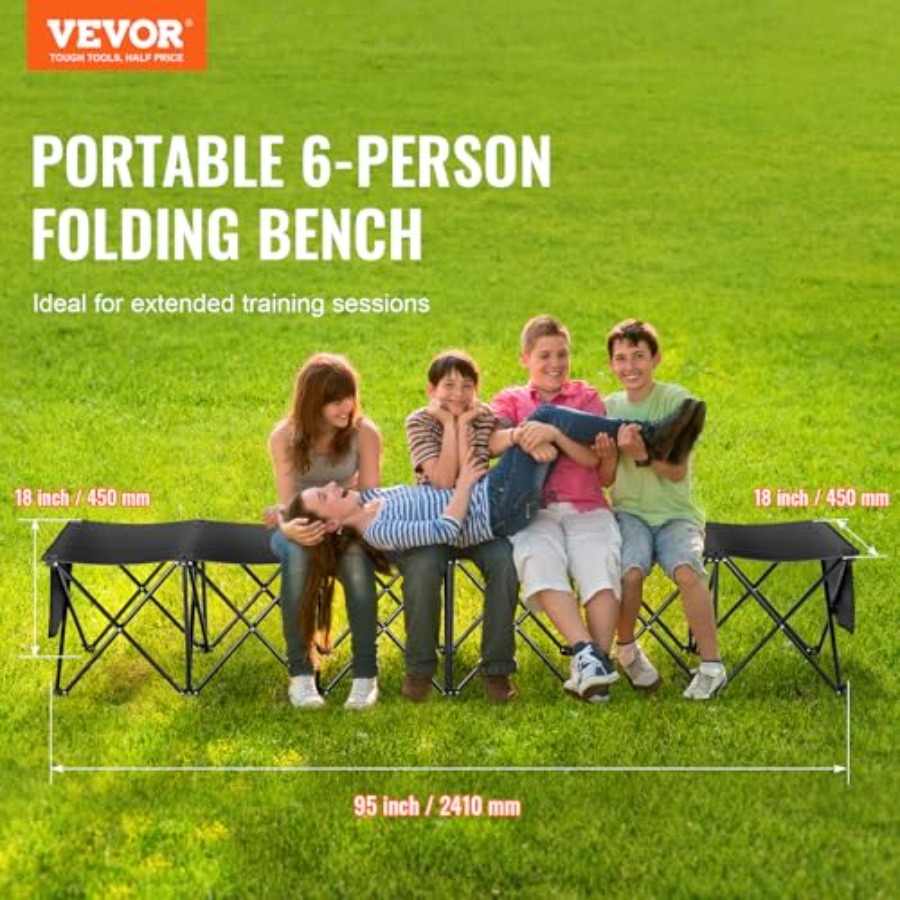 Portable Folding Bench 6 Seats - Outdoor Sport Bench ulasan dan harga