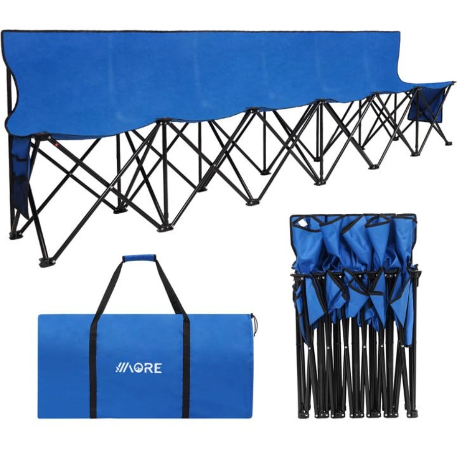 Portable Folding Bench 6 Seats - Outdoor Sport Bench ulasan dan harga