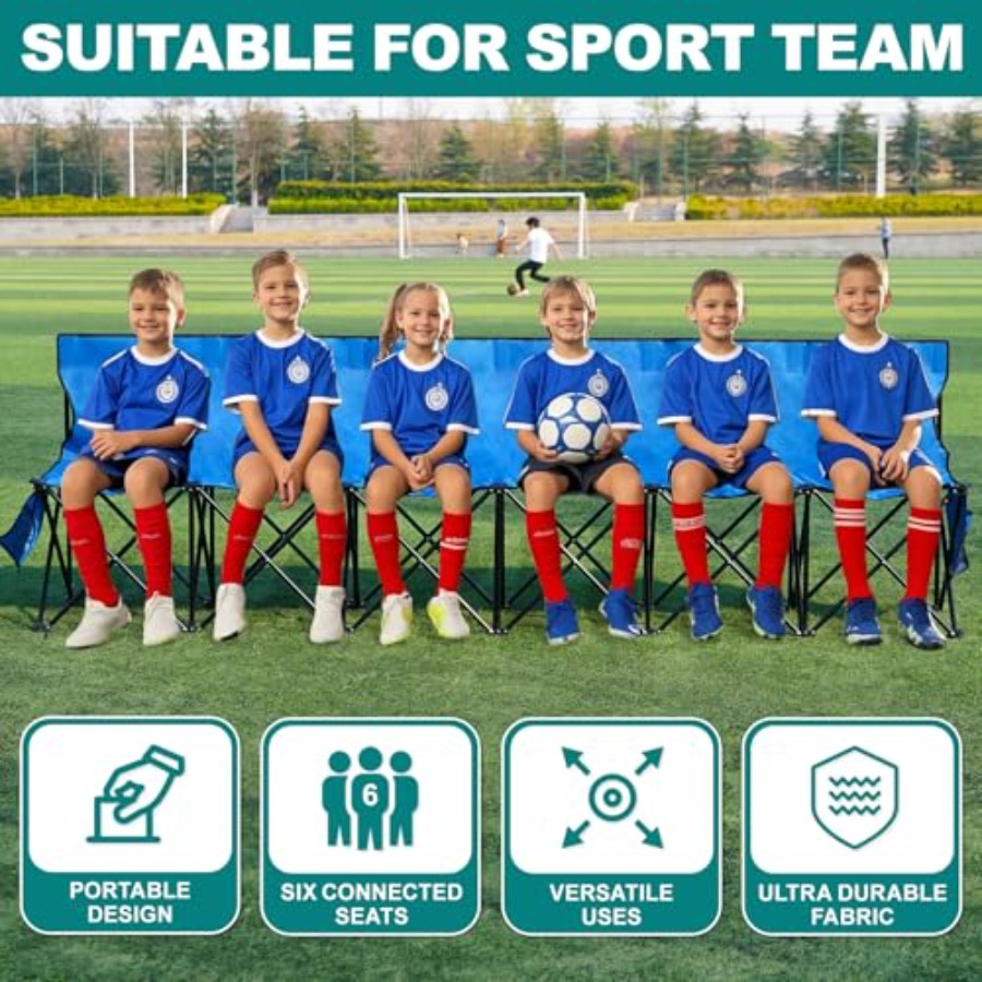 Portable Folding Bench 6 Seats - Outdoor Sport Bench ulasan dan harga