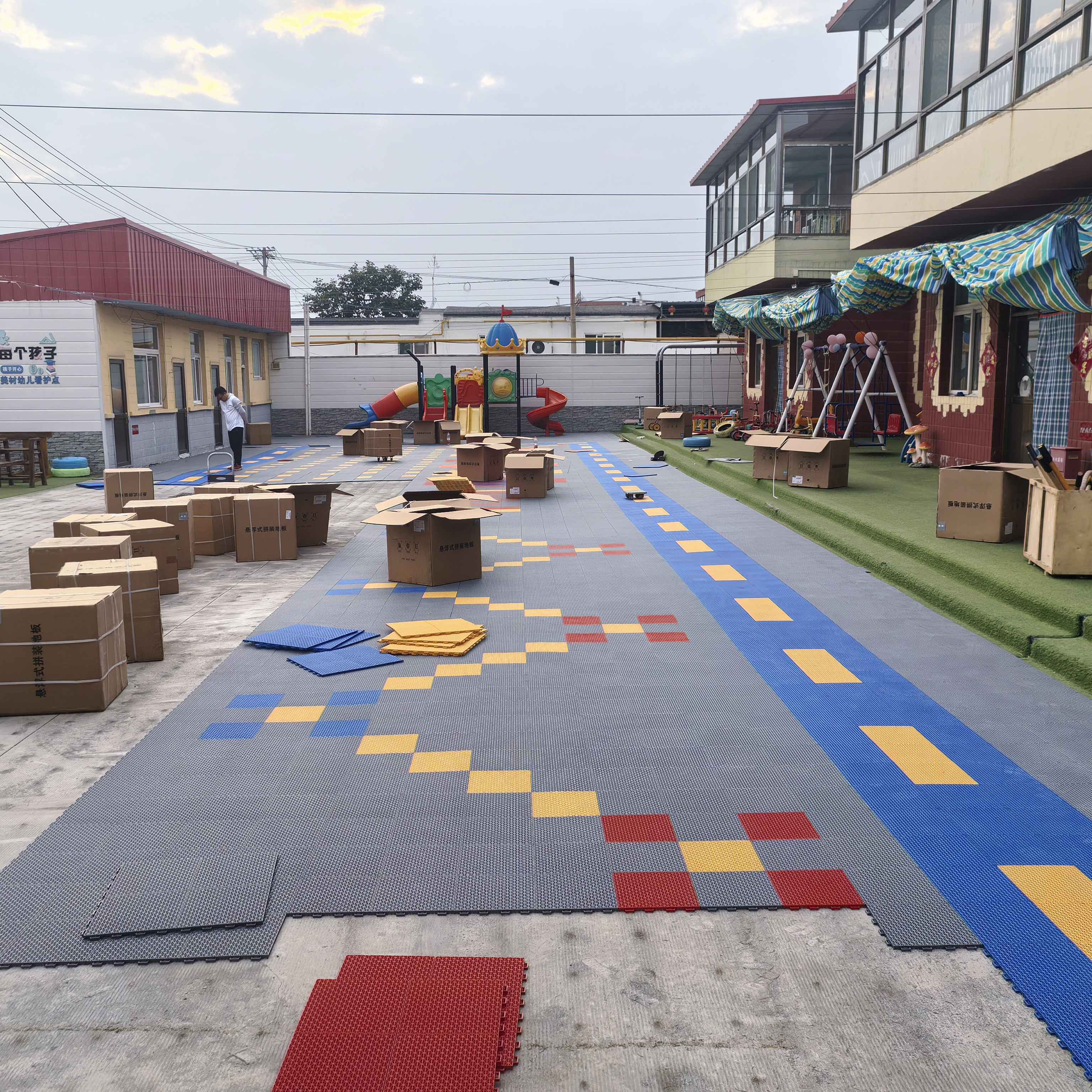 PP Plastic Custom Logo Outdoor - Outdoor Sport Court Tiles ulasan dan harga