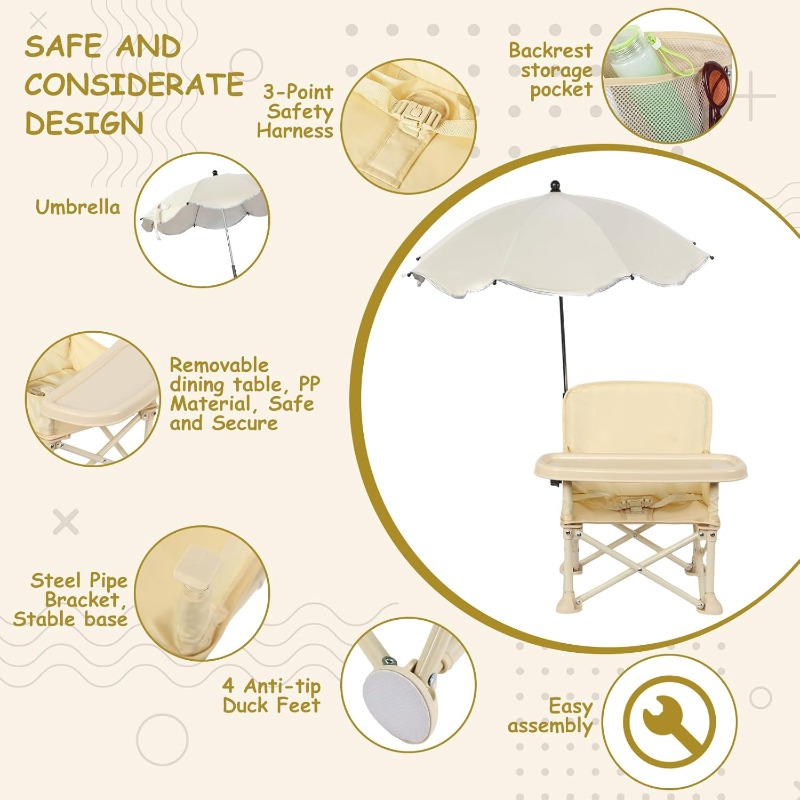 Baby Outdoor Beach Chair with  - Outdoor Sport Chairs ulasan dan harga