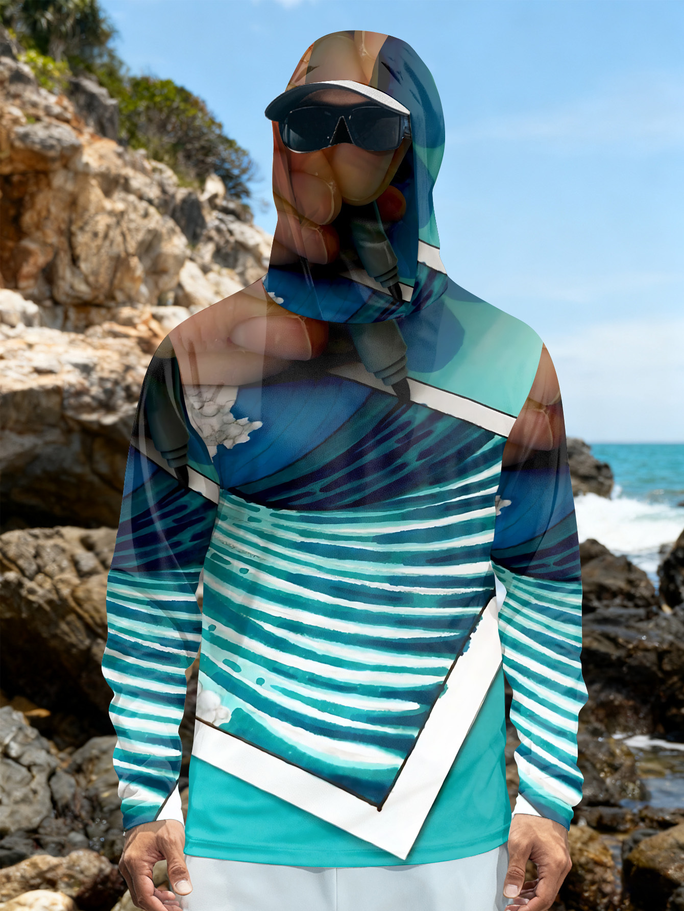 Fishing hooded sweatshirt men' - Outdoor Sport Is ulasan dan harga