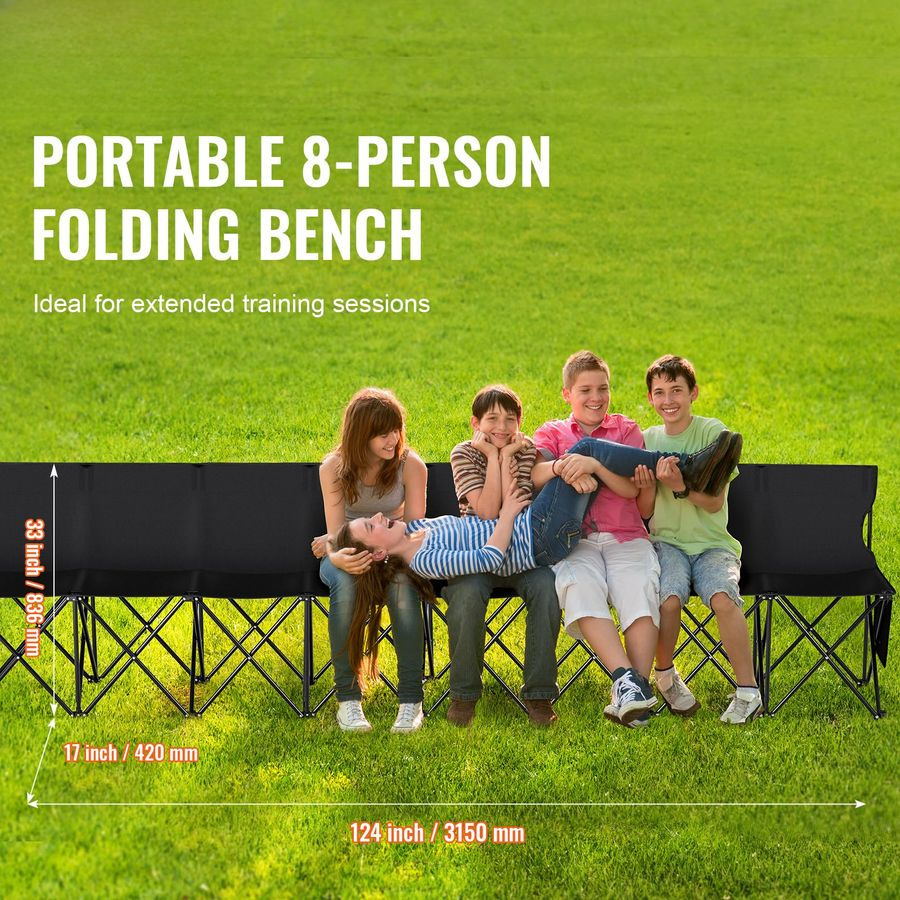 Portable Folding Bench, 8 Seat - Outdoor Sport Bench ulasan dan harga