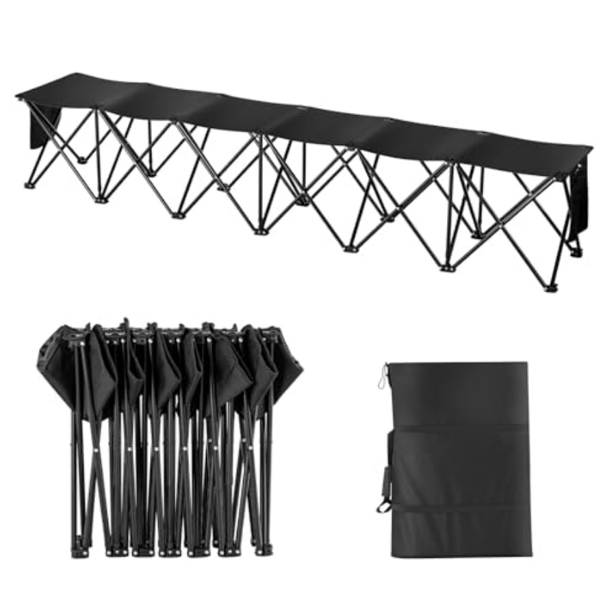 Portable Folding Bench 6 Seats - Outdoor Sport Bench ulasan dan harga